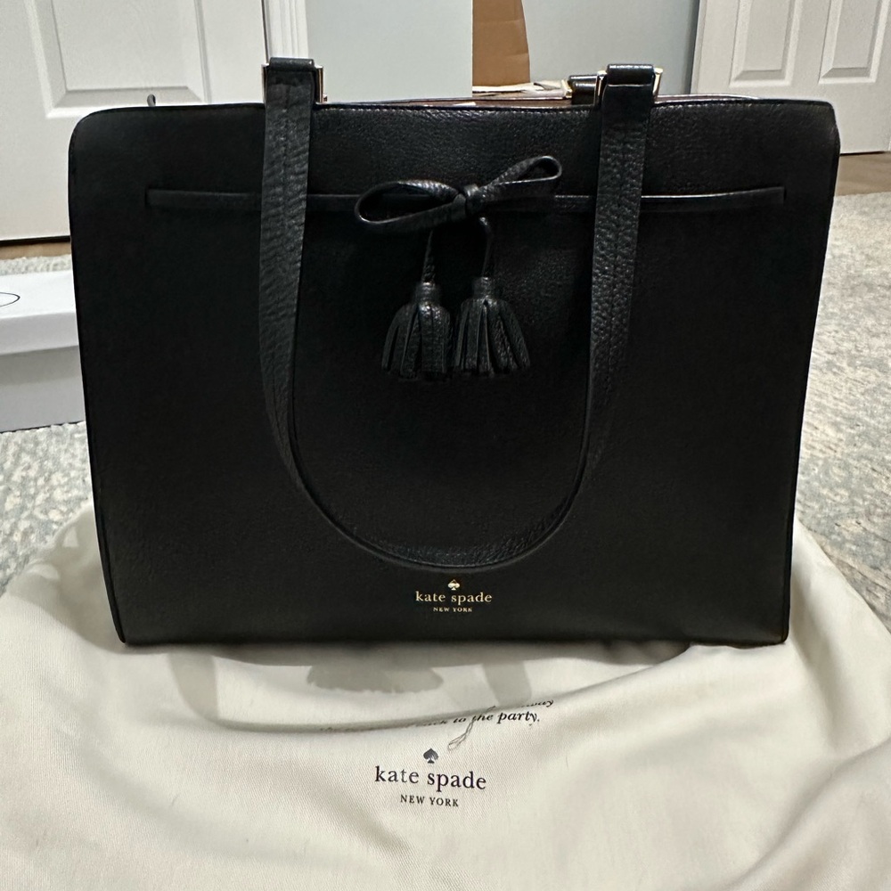 Kate Spade Black Leather Tote Bag